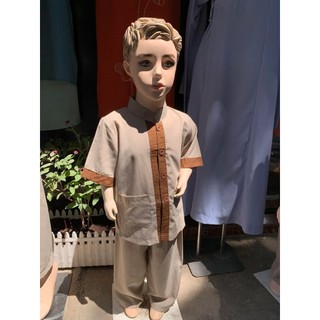 đồ bộ bé trai cổ lãnh tụ phối, set đồ lam đi chùa trẻ em