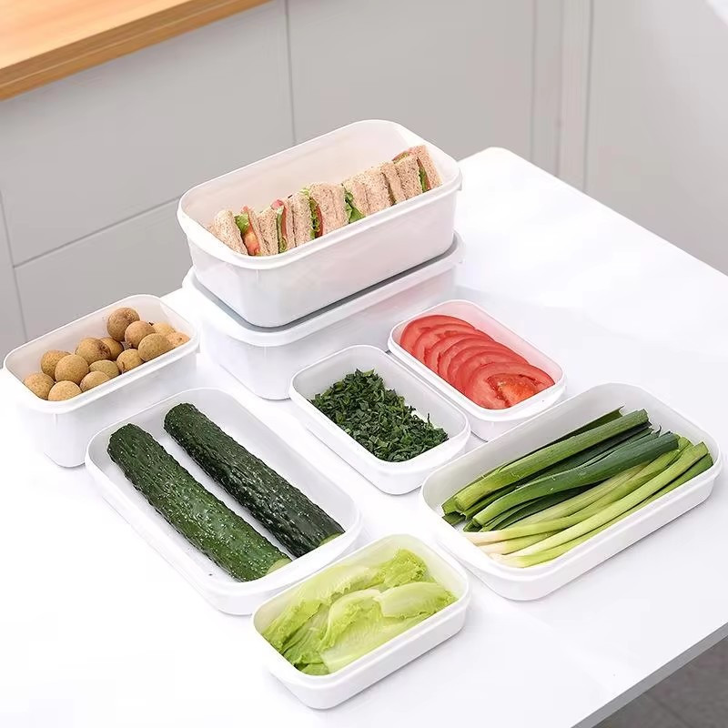 Tủ lạnh bằng nhựa 3 kích thước Hộp giữ tươi có nắp / Hộp đựng kín thịt đông lạnh