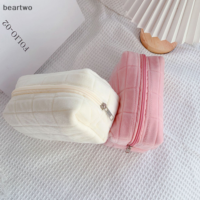 < Beartwo > Túi trang điểm sang trọng dành cho nữ Túi đựng mỹ phẩm du lịch mềm mại Hộp đựng đồ trang điểm dành cho nữ Cô gái trẻ Túi đựng đồ cần thiết Đẹp