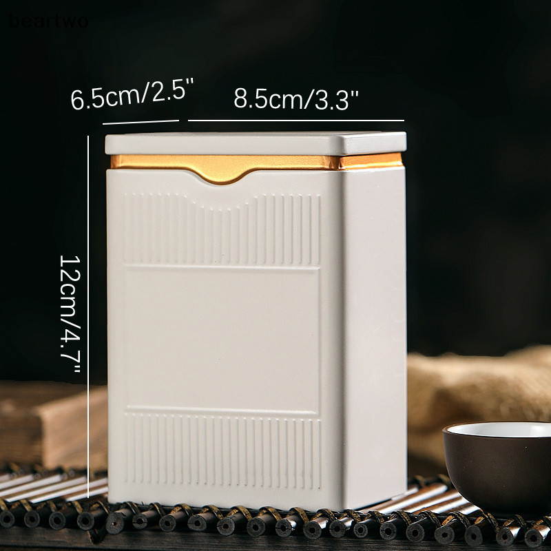 < Beartwo > Hộp Trà Di Động Trà Màu Trơn Hộp Kín Bộ Đồ Trà Hộp Đựng Thiếc Có Thể Cà Phê Đường Hộp Bảo Quản Nhà Bếp Đẹp