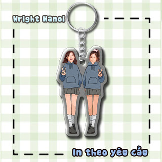 Standee, Móc Khoá IN THEO YÊU CẦU BẠN THÂN NỮ BFF quà tặng bạn bè, couple nữ, móc khoá đeo cặp
