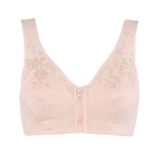 WEETW Người cao tuổi trung niên, Áo ngực không dây Cotton cỡ lớn dành cho mẹ, Đồ lót mềm có dây kéo phía trước Đồ lót bà bầu nữ