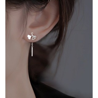 925 Ginkgo-Plated Ear Line Nâng Tai Xuyên Ánh Sáng Sang Trọng Niche Bông Tai Bạc Sterling Nữ 2024 Phong Cách Mới Bán Chạy