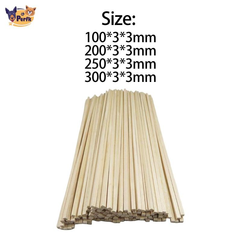 Bộ 50 Que Gỗ Vuông Chưa Hoàn Thành Dải Dowel Dài Dải Gỗ Cứng Cho