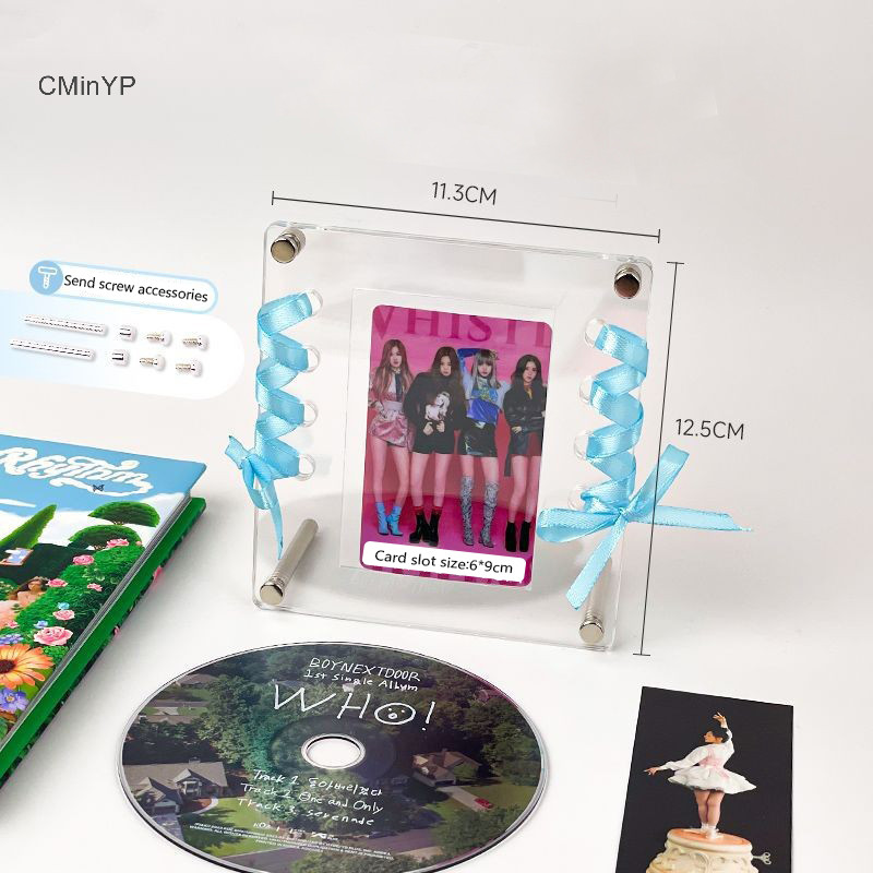 Cyinyp CD Hình Hiển Thị Đứng Khung Trong Suốt Acrylic Khung Ảnh Photocard Giá Đỡ Thần Tượng Bưu Thiếp Bảo Vệ Trang Trí Phòng Vinh Quang