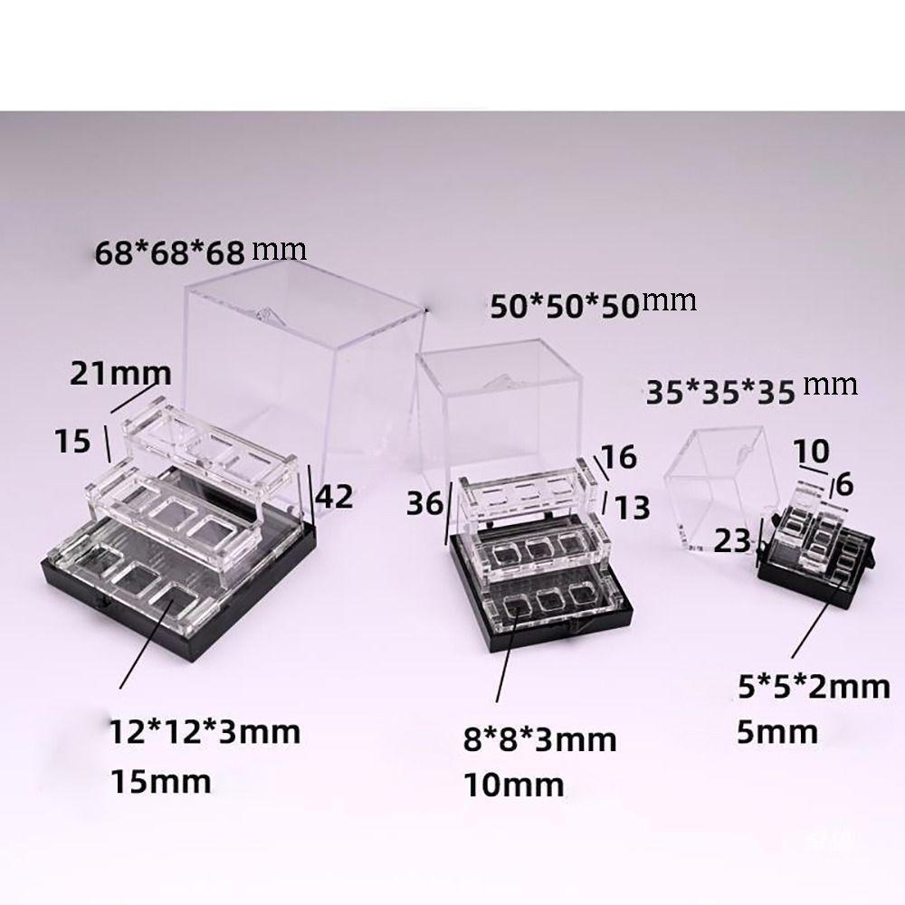 Hộp lưu trữ trong suốt CHEESELY, Giá trưng bày Acrylic Màn hình pha lê, Giá đỡ màn hình ba lớp đa chức năng Bộ sưu tập đá, đá & đá quý