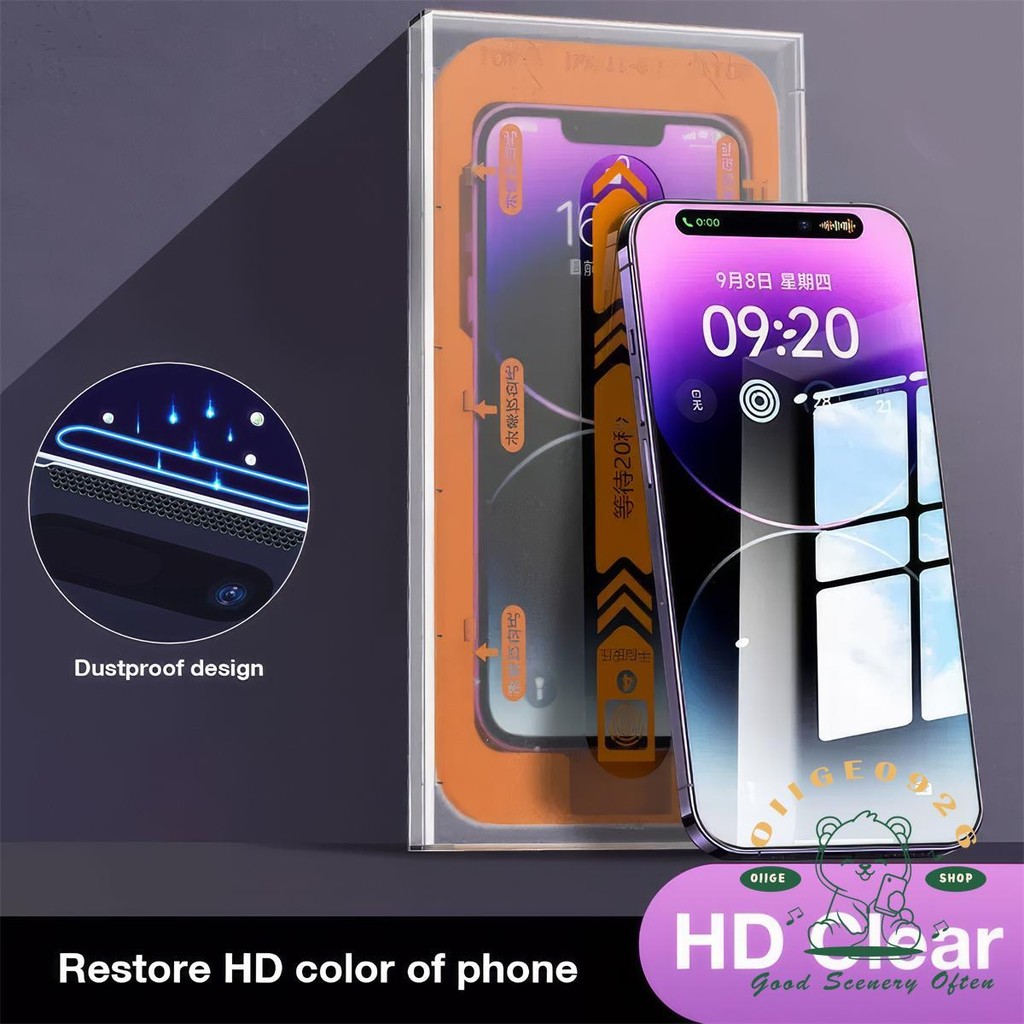 【 Phim bảo vệ iPhone16 】 Kính cường lực HD cho iPhone15 Pro Max 14 13 12 11 7 / 8Plus XS XR Full Cover Chống bụi Bin Giây Miếng dán