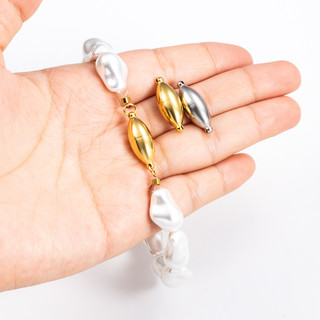 Đánh Bóng Thép Không Gỉ Nam Châm Khóa Trang Sức Tự Làm Vòng Cổ Vòng Tay Kết Nối Khóa Phụ Kiện Ngọc Trai
