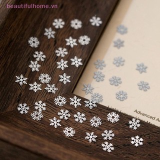 [Beautifulhome] 50 Chiếc Giáng Sinh Bông Tuyết Kim Loại Móng Tay Nghệ Thuật Kim Cương Giả Trang Trí Trang Sức Làm Móng Tay Xmas Bộ Đồ Trang Trí [Làm Đẹp]