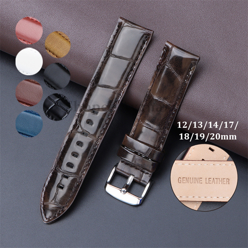 EACHE Leren horlogeband voor heren en dames, krokodillendesign horlogebandjes 12mm 14mm 16mm 18mm 19mm 20mm 22mm, 20 mm, Leer, Geen Edelsteen