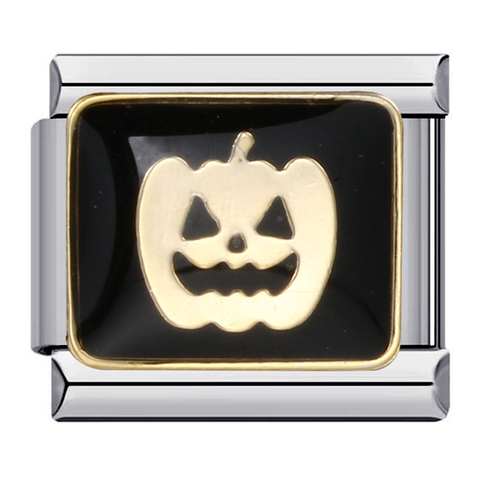 Vòng tay mô-đun Halloween phổ biến ở Châu Âu và Châu Mỹ, Hàn thép titan, Nhỏ giọt dầu, Họa tiết đen Mô-đun Ý