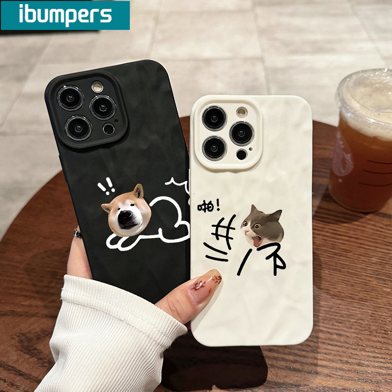 ibumpers Ốp Lưng iPhone Cute Hoạt Hình Mèo Con Chó Đôi Họa Tiết Ốp Điện Thoại Chống Bẩn Silicon Mềm Chống Sốc Cho Iphone 16 15 14 12 13 11 Pro Max IP 7 8 Plus X XS XR