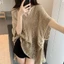 Áo móc nữ OUSXA, Áo bơi dáng rộng cổ chữ V che, Đồ bơi rỗng dệt kim mỏng thời trang mùa hè