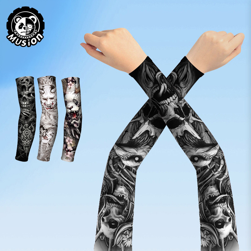 Musion Chống Tia UV / Bụi Hình Xăm Tay Liền Mạch Tất Tay Tay Tay Tay Câu Cá Xe Máy Xe Đạp Unisex Hình Xăm Tay Bộ Một Cặp