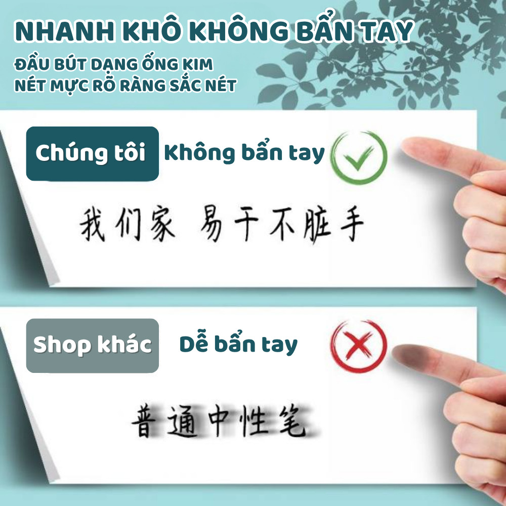 Bút Gel Ống Mực Nước Lớn Muji Mực Nhanh Khô Ngòi 0.5mm Bút Bi Nước Học Tiếng Trung