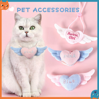 Thú Cưng Trái Tim Cánh Cổ Mèo Kẻ Sọc Khăn Chó Con Teddy Thiên Thần Vòng Cổ Công Chúa Dễ Thương Cổ Trang Sức