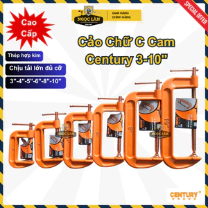 Cảo chữ C Century 3-4-5-6-8-10 inch màu cam thép hợp kim chịu lực cao