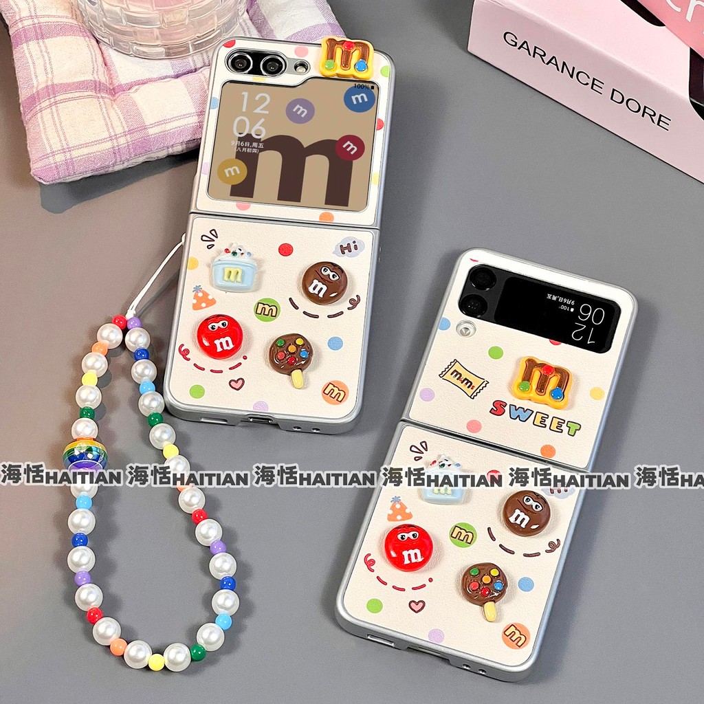 Thích hợp cho Samsung Galaxy Zflip7 3D Vỏ điện thoại kẹo ba chiều Vỏ gấp dây buộc cho ZFlip 6 5 4 3 5G N3Flip MixFlip 2 Vỏ bảo vệ cứng