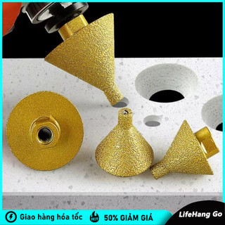 Diamond Chamfer Finger Bit Dụng cụ mở lỗ đá  Dụng Cụ Mở Lỗ Đá Hình Nón  mở rộng lỗ gạch men 38 50mm
