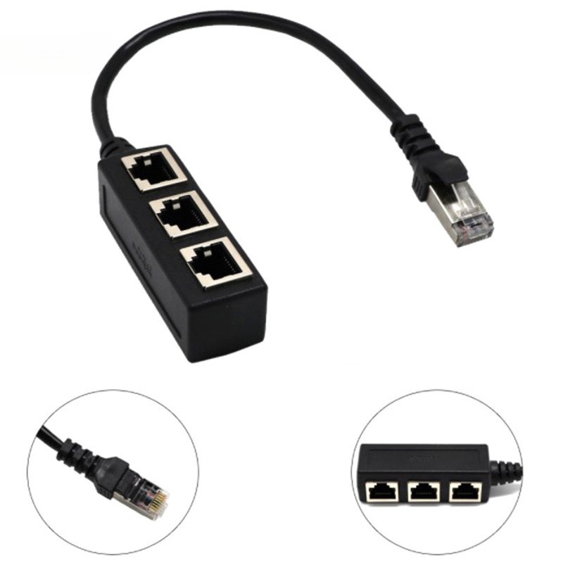 【24H】Cáp Chia Mạng Ethernet RJ45, Bộ Chia Cổng Mạng LAN Tiện Lợi Cho PC, Router, Switch