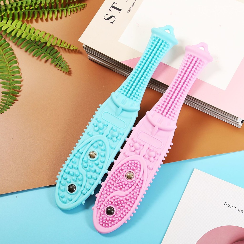 Hình Cá Pasha Ban Silicone Hộ Gia Đình Paip Sức Khỏe Kinh Tuyến Lòng Bàn Tay Massage Sức Khỏe Paip Búa Paip Stick Massage Stick XIMX