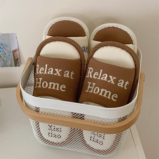 Xixitiao Sáng Tạo Chữ Cái Tiếng Anh Phong Cách Mới Bốn Mùa Đa Năng Màu Sắc Phù Hợp Với Vải Lanh Cotton Dép Nữ