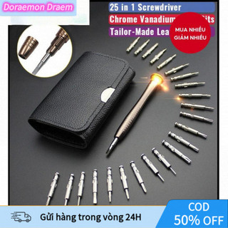 [COD] Bộ Tua Vít Mini 25 Đầu Đa Năng Sửa Laptop, Điện Thoại, Đồng Hồ Có Hộp Da Gọn Nhẹ