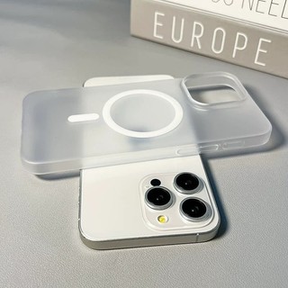 Ống điện thoại sạc trong suốt không dây từ tính siêu mỏng chính hãng cho iPhone 16 15 14 Plus 13 12 11 Pro Max cho vỏ PC cứng