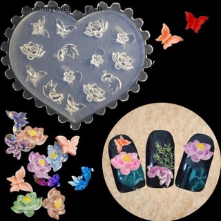 [savemoneyeveryday] Cánh hoa 3D Khuôn làm móng bằng silicon Nơ trái tim DIY Nail Art Thiết kế trang trí Mẫu làm móng tay Khắc Nail Art Stencil Tools [vn]