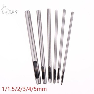 Strongaroetrtomj 6 Bộ Dụng cụ đục lỗ rỗng Dụng cụ đục lỗ lỗ tròn Da thép Thủ công làm việc cho dây đeo đồng hồ, vải, nhựa, đai đệm VN