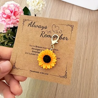 Mặt dây chuyền móc khóa nhỏ Mặt dây chuyền hoa hướng dương bằng nhựa