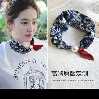 Vòng cổ khóa từ tính và khăn quàng cổ thời trang cho áo sơ mi mùa xuân-hè