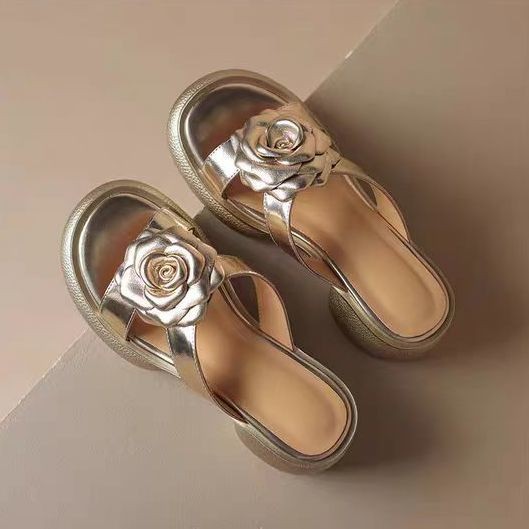 ✨Giày Sandal Phong Cách Trung Quốc Mới Dép Phù Hợp Với Giày Cao Gót Mùa Hè Nhẹ Thoải Mái Dép Đi Hoa 25.7.31