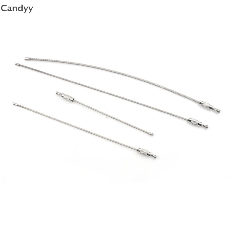 NDY 10 Chiếc Thời Trang Đi Bộ Đường Dài Dụng Cụ Dây Móc Khóa Cáp Vòng Chìa Khóa Thép Không Gỉ 10 / 15 / 20cm N