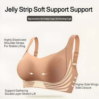『 Brelira 』 Áo ngực thu nhỏ ngực lớn Chống chảy xệ Hỗ trợ không dây liền mạch Full Cup Zero Cảm giác thoải mái thoáng khí Tập hợp đồ lót nữ
