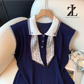 Phiên bản Hàn Quốc Ve Áo Cổ Áo Dệt Kim Nữ Áo Vest Không Tay Top