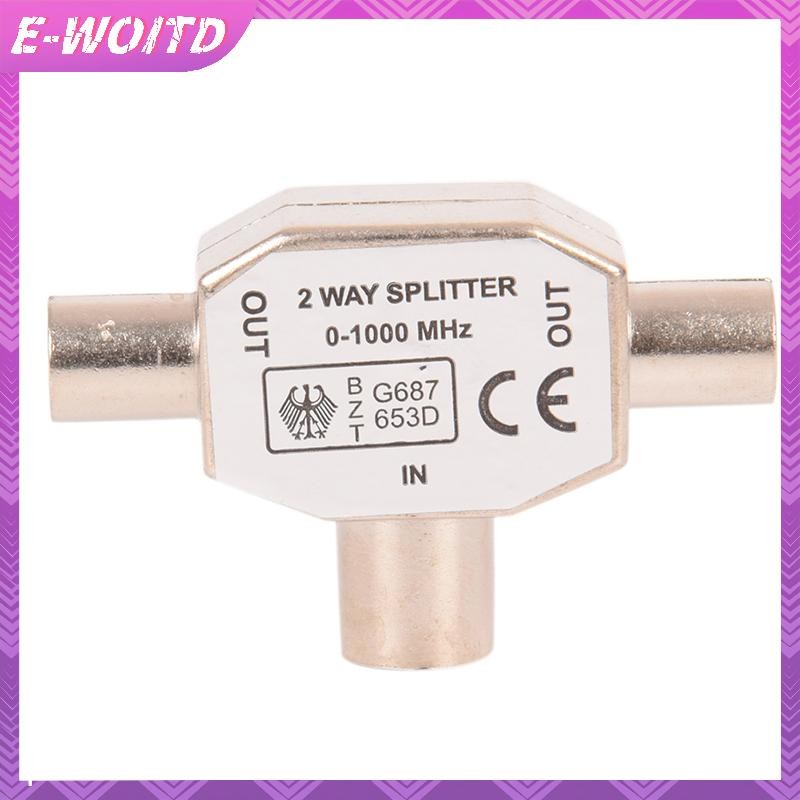 E-WOITD PAL TV IEC DVB-T 1F / 2M Bộ chia tín hiệu Ăng-ten đồng trục trên không 2 chiều Kim loại trong nhà E-WOITD