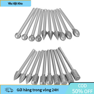 【COD】20 Mũi Đá Mài Kim Cương Đa Năng – Chạm Khắc, Dũa, Làm Mịn Chi Tiết Nhỏ Cốt 3mm