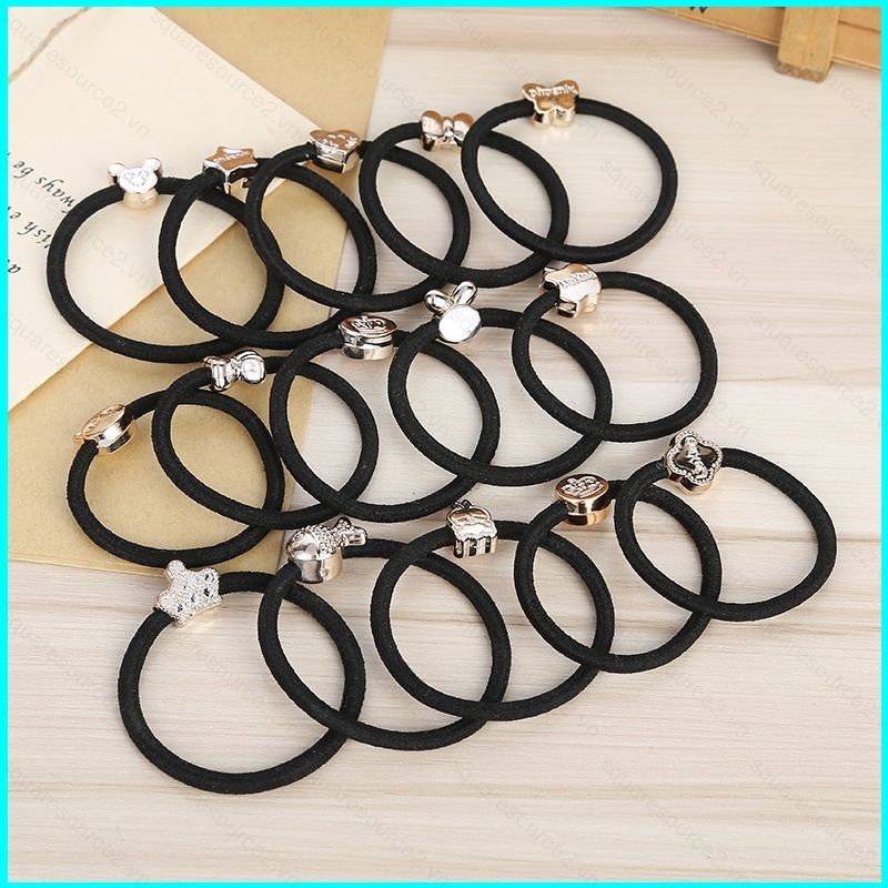 Dây buộc tóc mới từ Hàn Quốc, màu đen, bền và đàn hồi cao