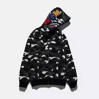 Áo Khoác Nỉ Bape Mũ 2 Lớp .Double - Six. Áo Hoodie Nỉ Dày Dặn Dáng Rộng