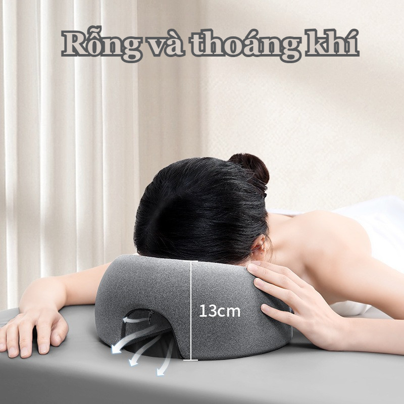 Gối úp mặt, Công thái học Memory Foam, thoáng khí, hỗ trợ massage mặt & cổ toàn diện