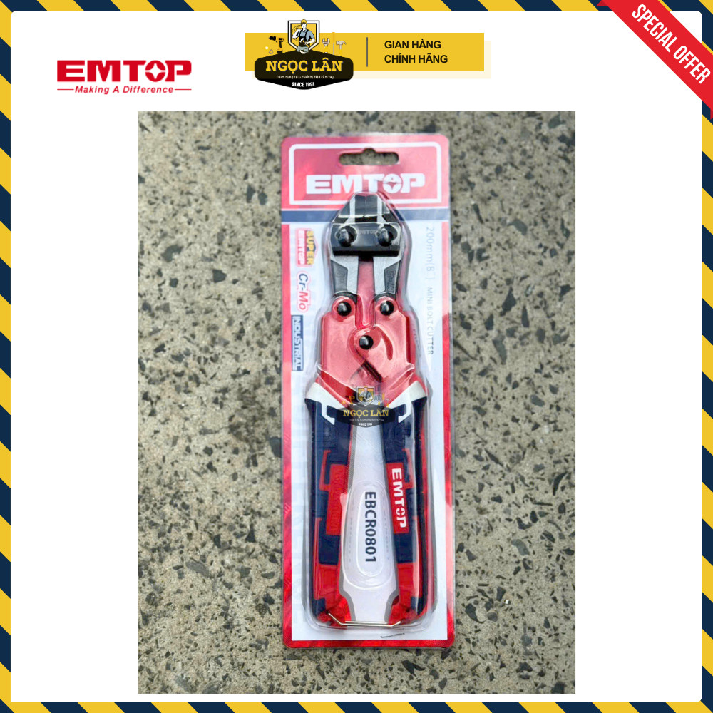 [Chính hãng] Kềm cắt sắt, kìm cộng lực mini EMTOP 8"-200mm lưỡi thép CR-Mo cao cấp