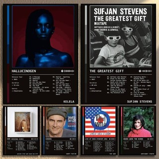 Tranh Canvas Vintage Tracklist Album Âm Nhạc Trang Trí Tường Nhà