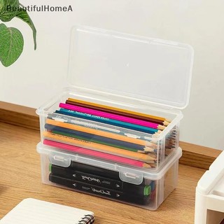 Hộp đựng nhựa trong suốt màu đen BeautifulHomeA có nắp cho bút, bút chì, bút đánh dấu, đồ dùng học tập & tổ chức văn phòng, sắp xếp bàn làm việc VN