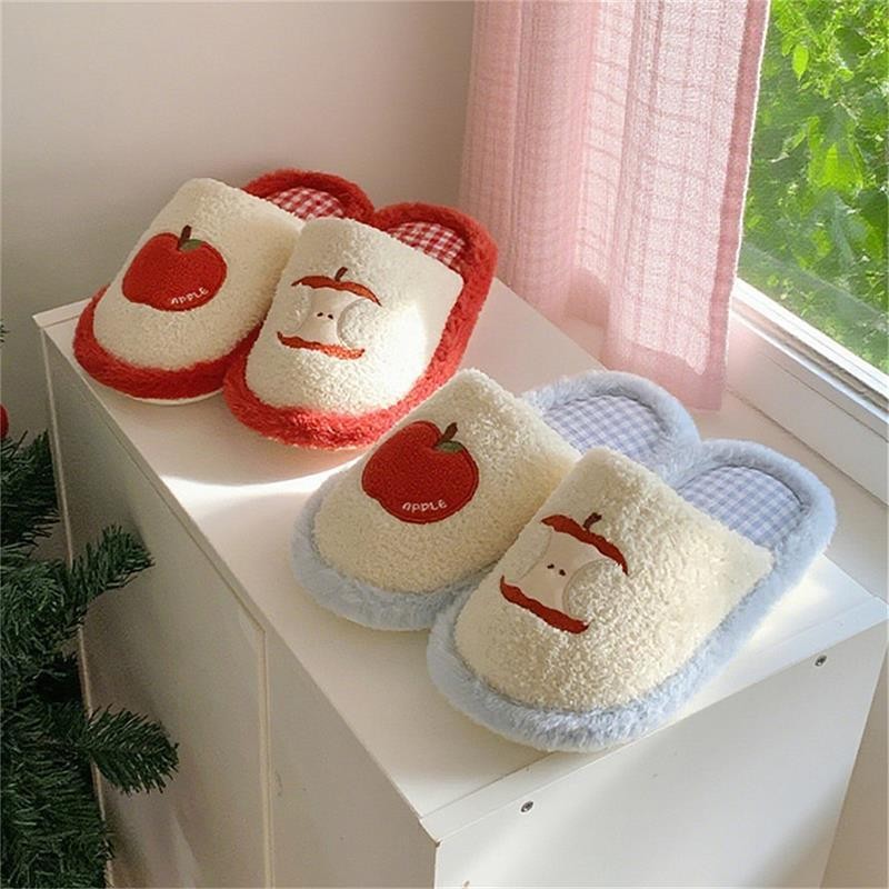 XIXITIAO Dép Cotton Hoạt Hình Dễ Thương Nữ Thu Đông Ấm Áp Phòng Ngủ Nhà