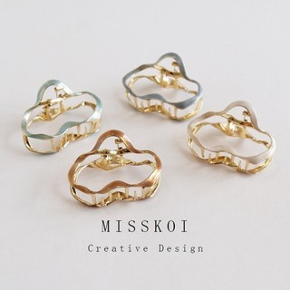 MISMEMO Hình Học Không Đều Kẹp Kim Loại Thời Trang Rỗng Kẹp Tóc Cao Cấp Retro Đầu Lưng Tóc Cá Mập Kẹp