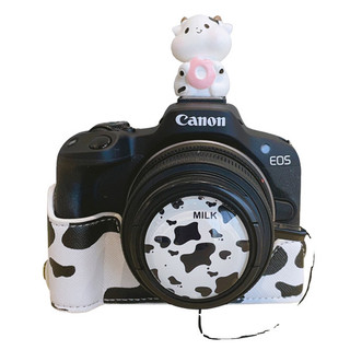 · N ng má n H à ng t n kho · Thích hợp cho Canon r50 Classic Cow Camera Base m50 Vỏ da bảo vệ 200D Half Cover ZVE10 Cow XS10