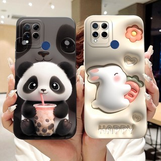 Dành Cho Realme C15 C12 C25 C25s Vỏ Bảo Vệ Ống Kính RealmeC15 C12 C25 C25s 4G Vỏ Điện Thoại Silicon Mềm Hoạt Hình Gấu Trúc Dễ Thương