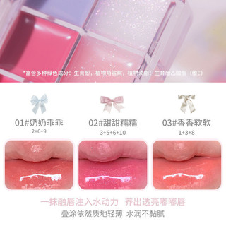 FLORTTE Bảng son bóng mười màu dưỡng ẩm môi