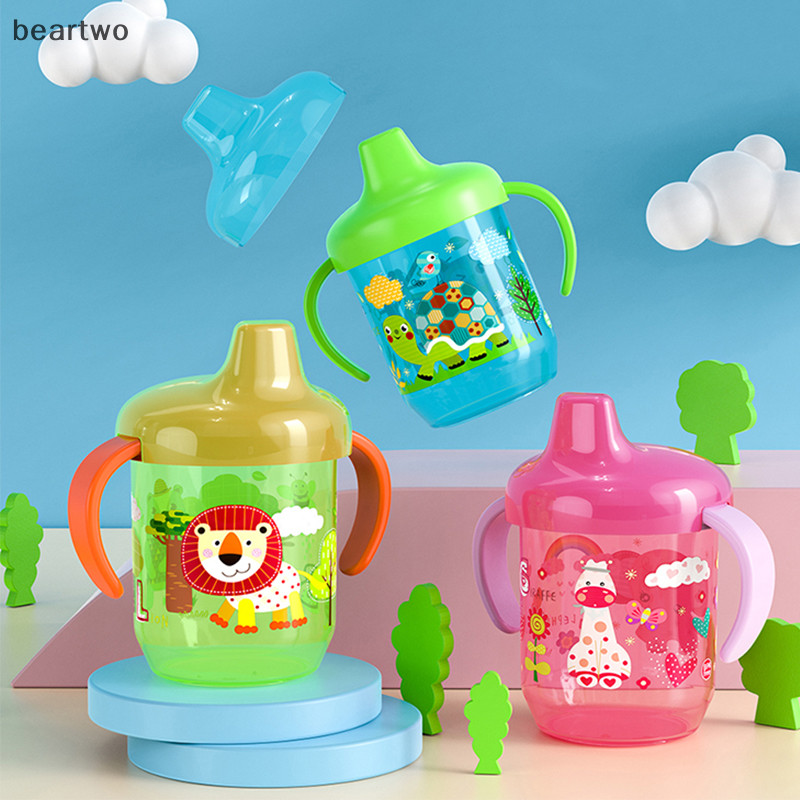 < Beartwo > Cốc uống nước học tập cho bé có tay cầm Chai nước chống rò rỉ lật Cốc mỏ vịt đẹp